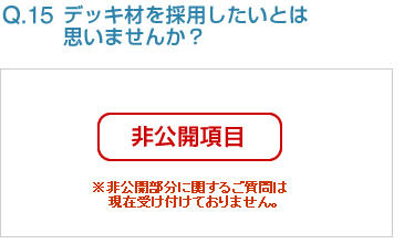 Q15:デッキ材を採用したいとは思いませんか？