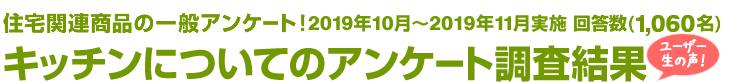 住宅関連商品の一般アンケート！キッチンアンケート調査結果　回答数1,060名