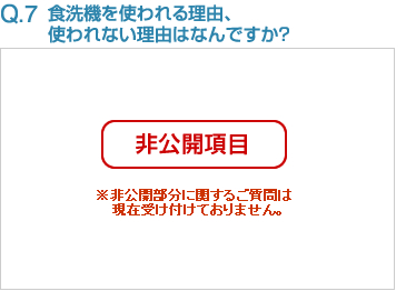 Q7:食洗機を使われる理由、使われない理由はなんですか？